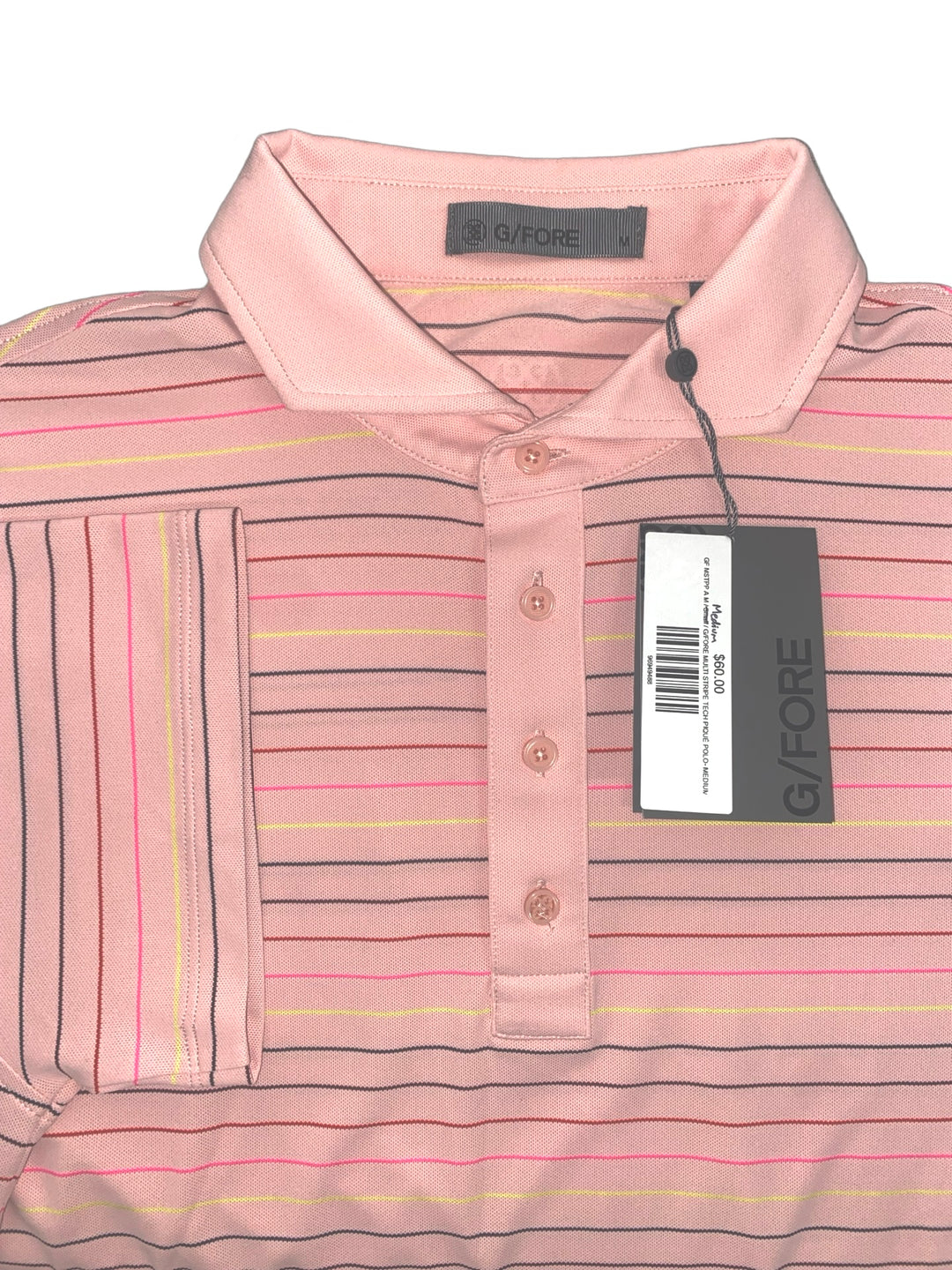 G/FORE MEN'S MULTI STRIPE TECH PIQUÉ POLO- MEDIUM