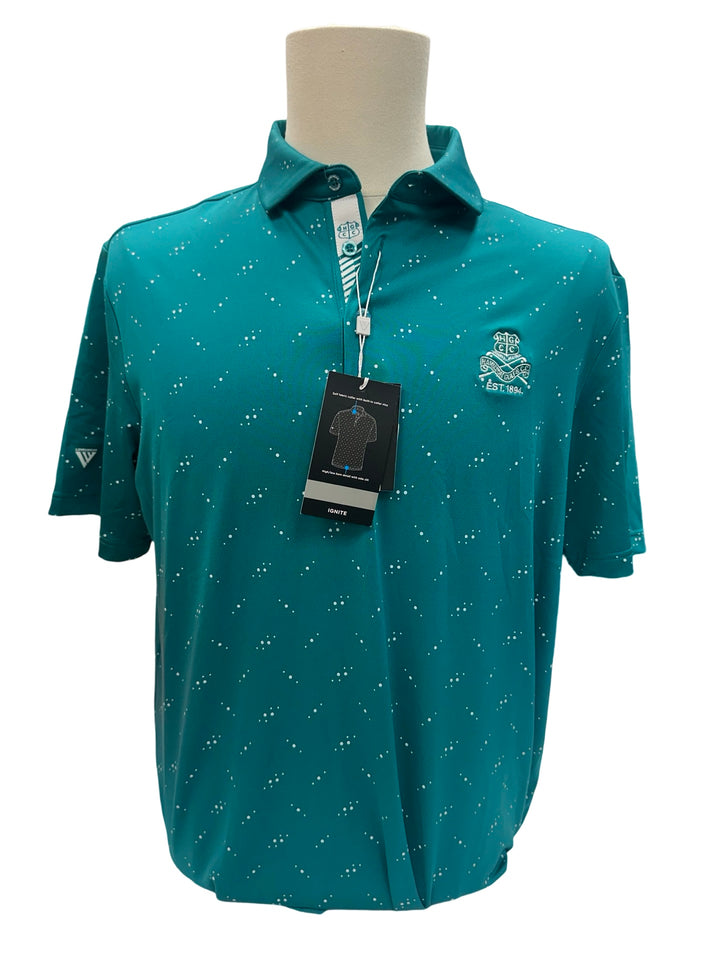 Mens Levelwear Ignite Polo Top - Teal - Medium (FINAL SALE ITEM)