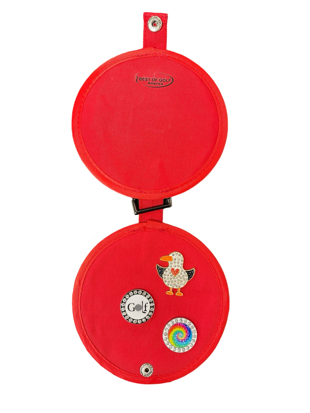 Best Of Golf America Club Magnetic Ball Marker Storage - Red