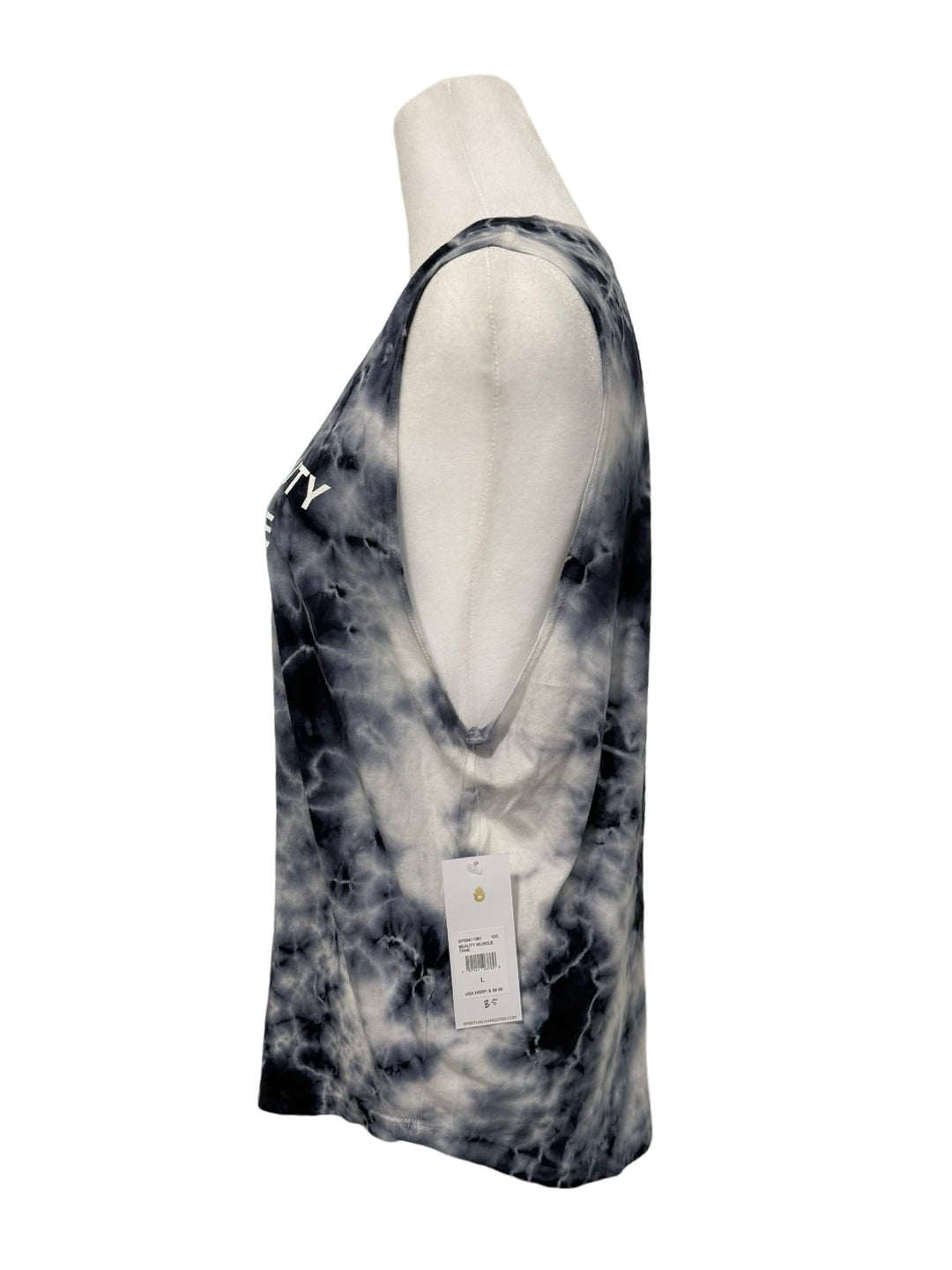 Spiritual Gangster Beauty Muscle Tank - Blue Tie Dye - Large - NWT