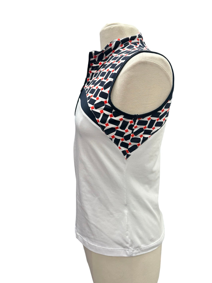 Tail Geometric Print Sleeveless Quarter Zip- Small