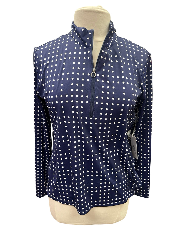 Kinona Keep It Covered Long Sleeve - Domino Navy - Polka Dot - Large (FINAL SALE ITEM)