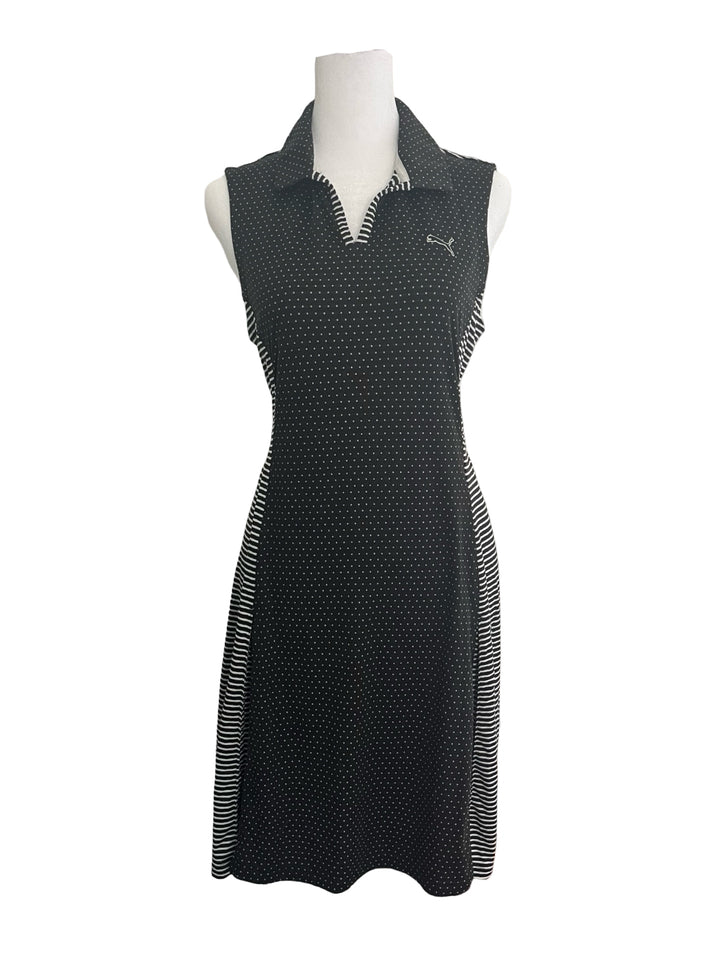 Puma Polo Sleeveless Dress - Black/White - Medium