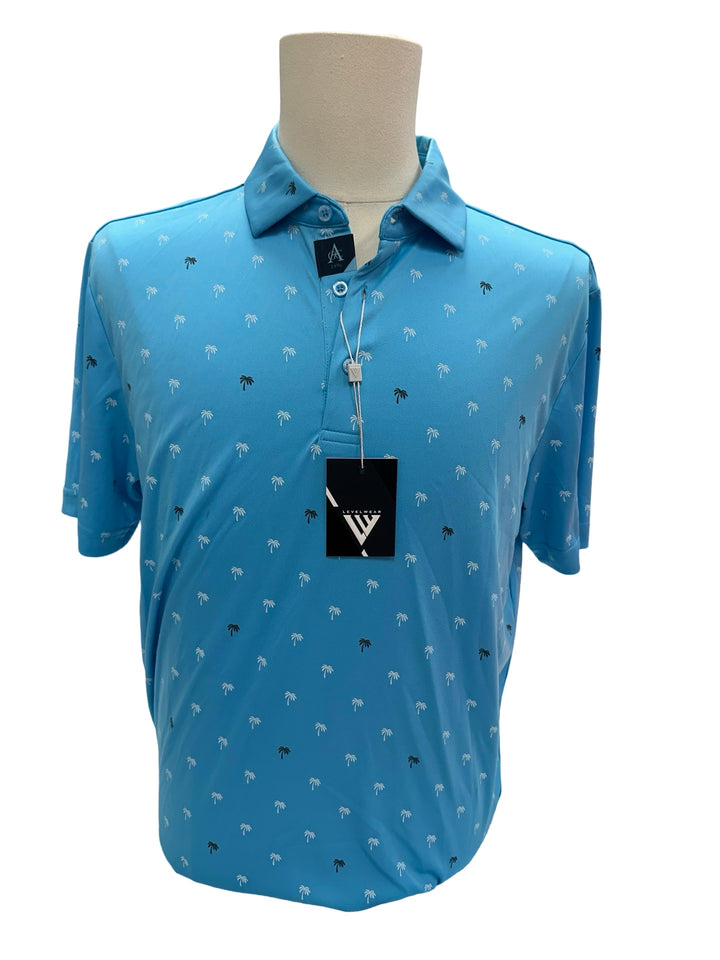 Mens Levelwear Groove Polo Top - Blue - Medium (FINAL SALE ITEM)