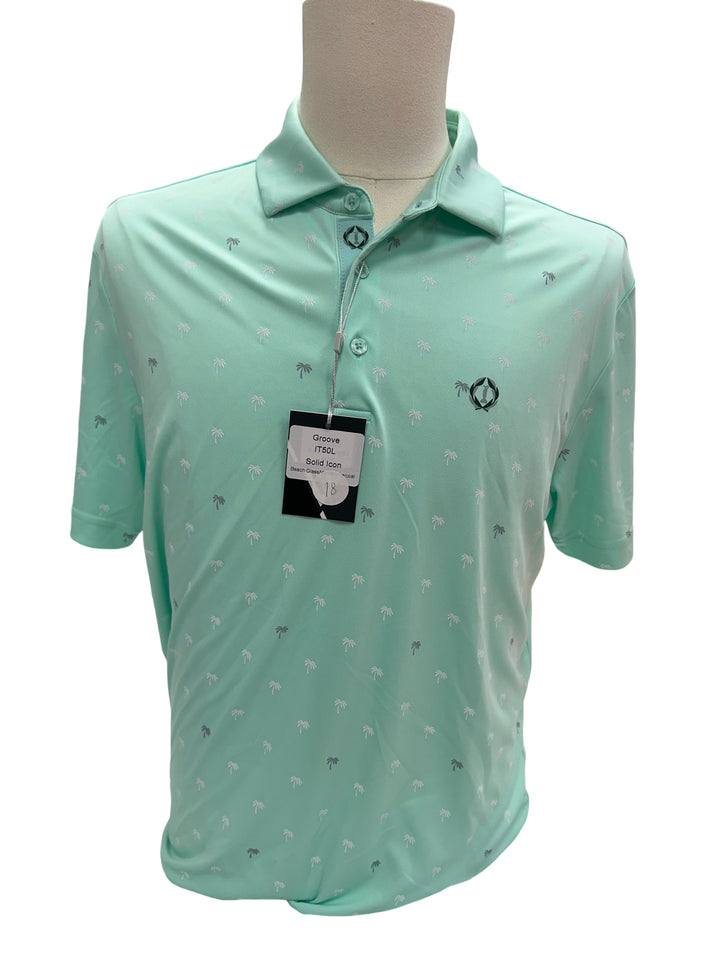 Mens Levelwear Groove Polo Top - Green - Medium (FINAL SALE ITEM)