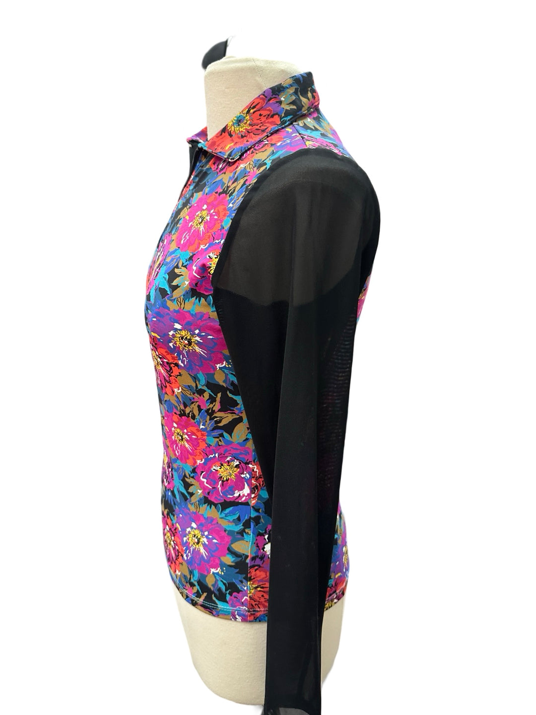 Mariah Long Sleeve Zip Polo - In Bloom Floral