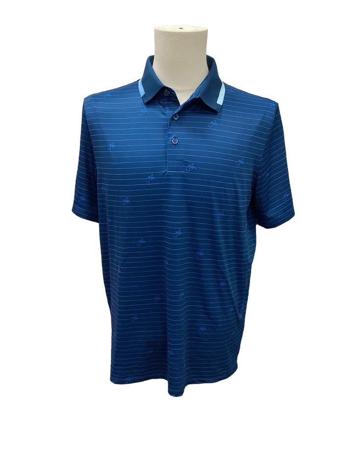 G/FORE Men's Script Stripe Tech Jersey Polo, Size M