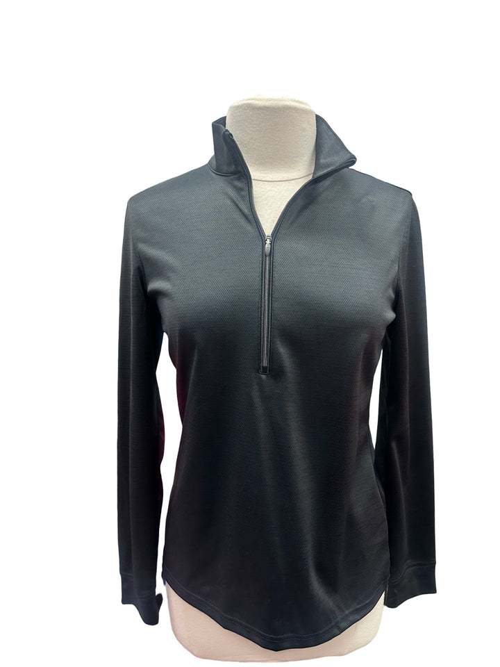 Greg Norman Clubhouse Half-Zip Mock - Black Heather - Medium