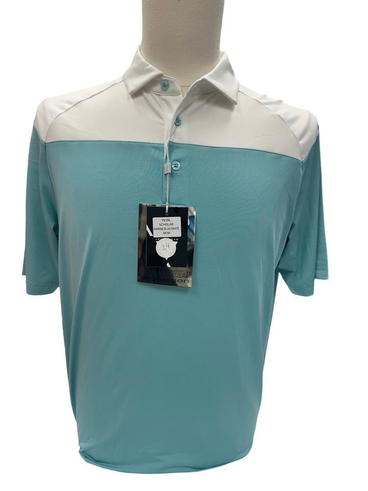 Levelwear Scholar Mens Polo Top - Marine Blue - Medium (FINAL SALE ITEM)