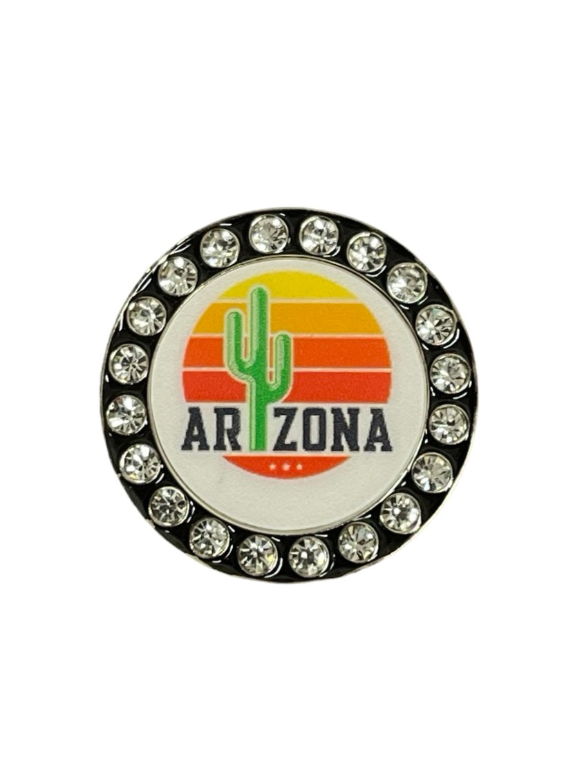 Best Of Golf America Crystal Rim Ball Marker - Arizona with Cactus - Skorzie