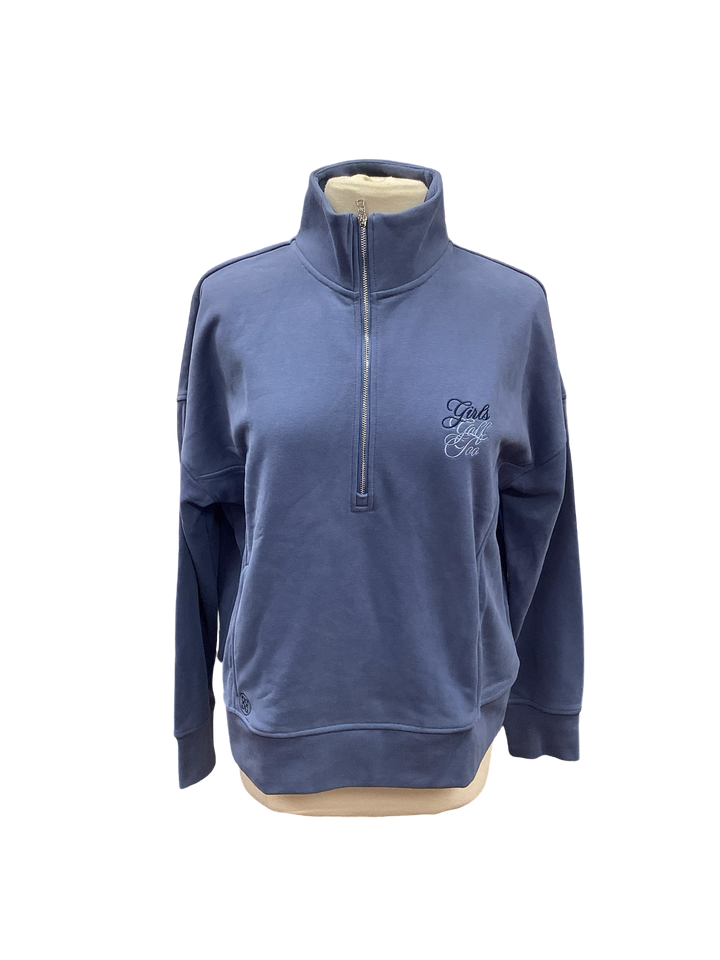 G/Fore Half Zip Embroidered Sweatshirt- Large