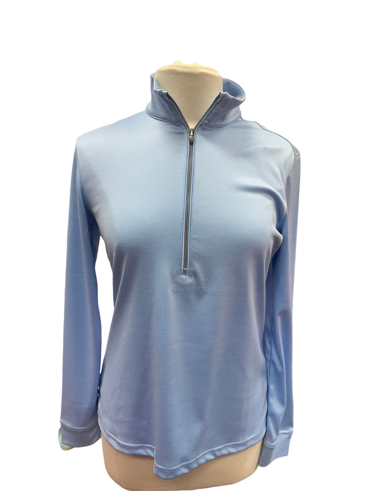 Greg Norman Clubhouse Half-Zip Mock - Blue Haze Heather - Medium