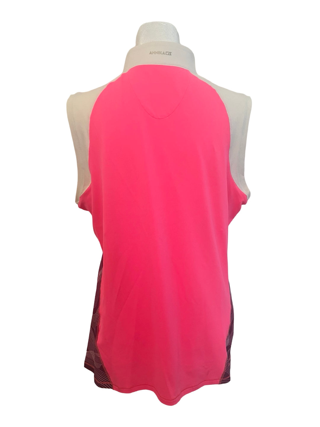 Annika Quarter Zip Tank - Large - White/Pink/Purple