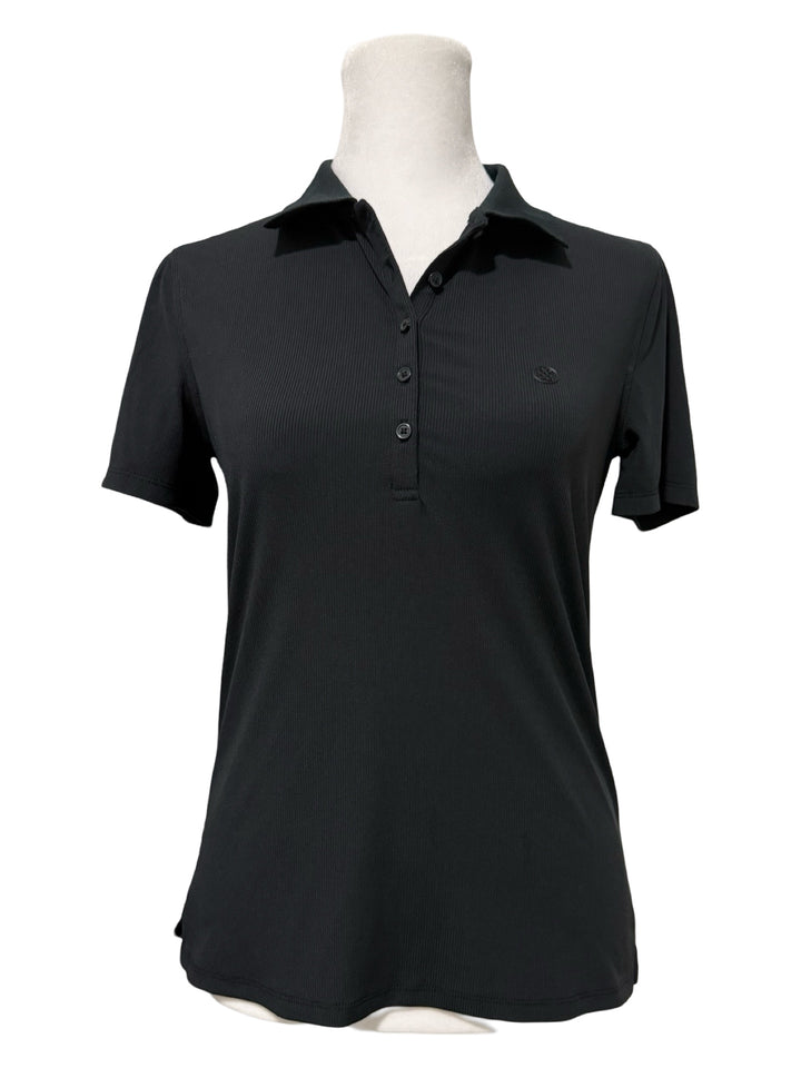 G/FORE Ribbed Polo Tee - Black- X-Small