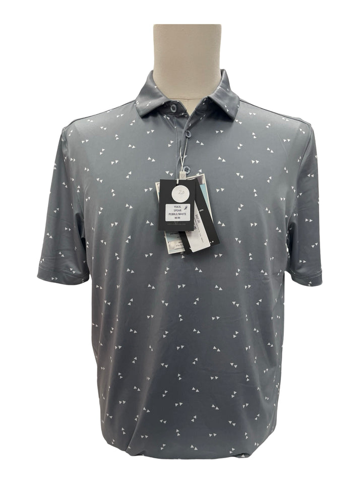 Mens Levelwear Spear Polo Top - Gray - Medium (FINAL SALE ITEM)