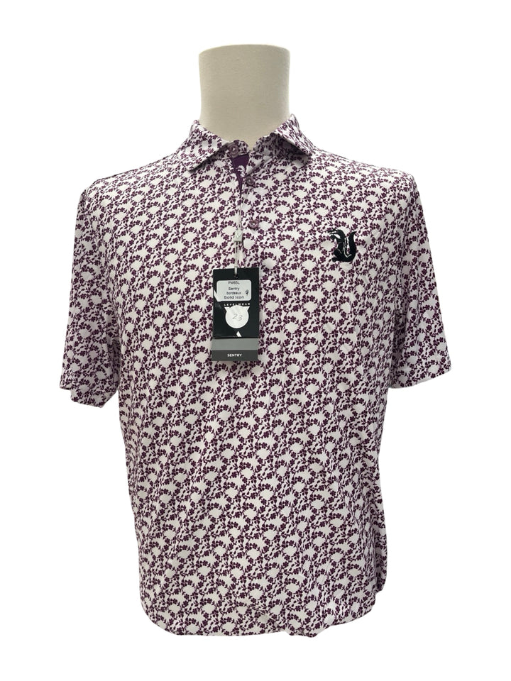 Mens Levelwear Sentry Polo Top - White/Purple - Medium - NWT (FINAL SALE ITEM)