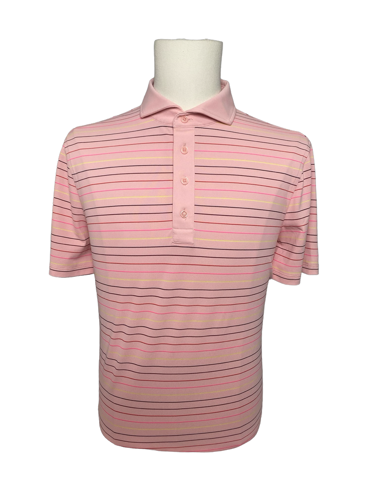 G/FORE MEN'S MULTI STRIPE TECH PIQUÉ POLO- MEDIUM