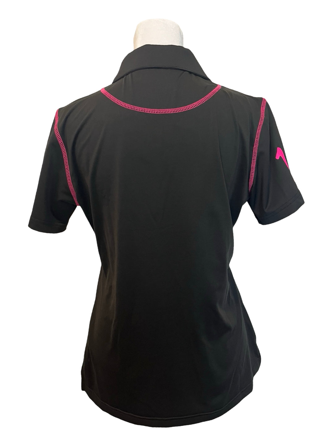 Tattoo Golf Quarter Zip Polo Tee - Small - Black/Pink