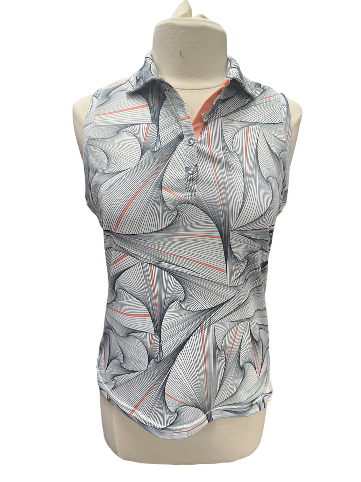 GG Blue Abstract Sleeveless Polo- Medium