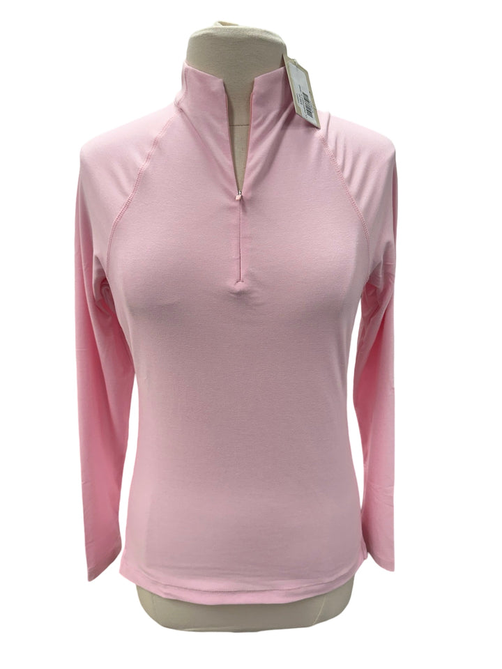 Peter Millar Raglan Sleeve Perth Quarter Zip Pullover- Pink