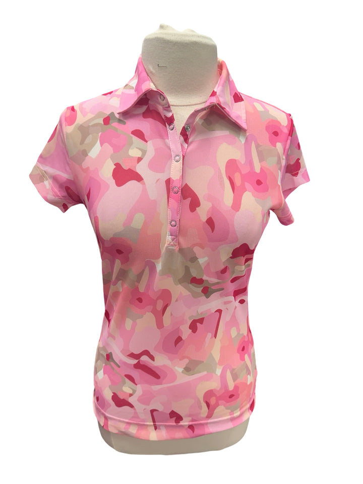 Daily Sports Pink Camo Sheer Polo- Medium