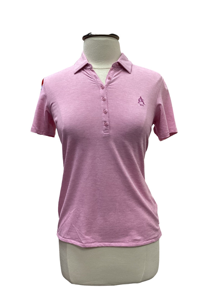 Travis Matthew Featherweight Active Short Sleeve Polo - Heather Red Violet