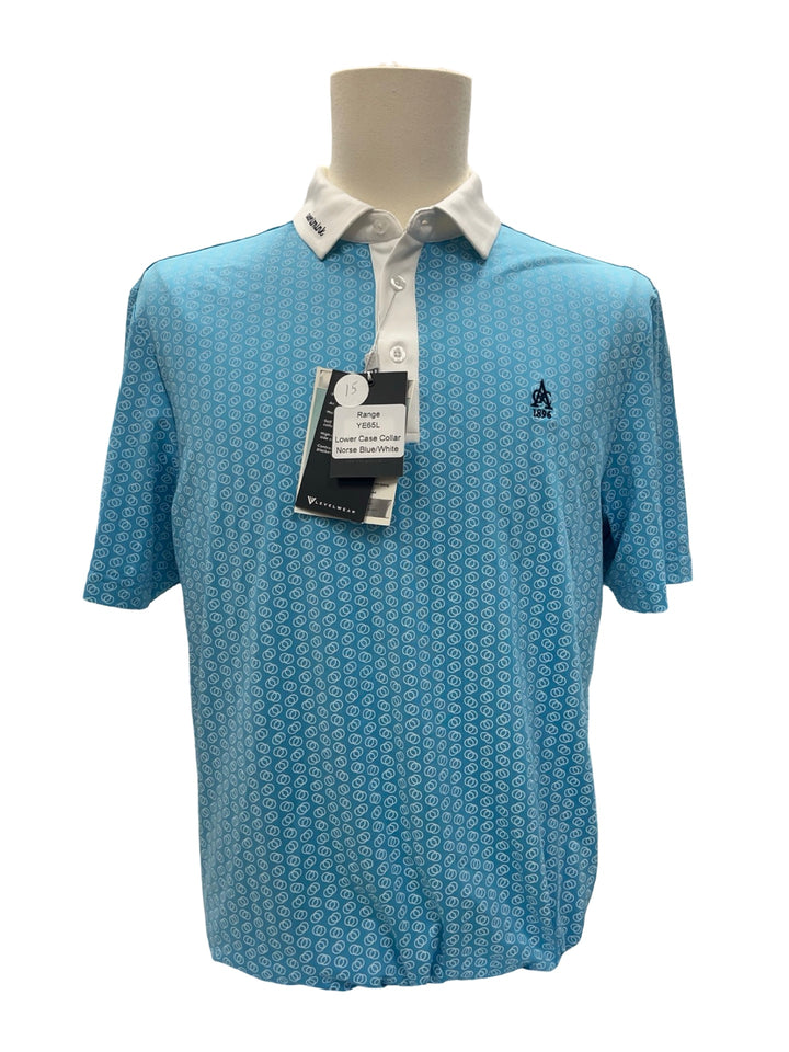 Mens Levelwear Range Polo Top - Blue - Medium (FINAL SALE ITEM)