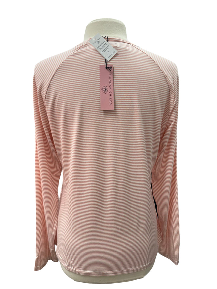 Abby Long Sleeve Tee - Misted Rose/White Mini Stripe - XL