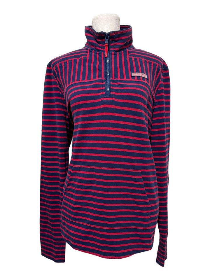 Vineyard Vines Dreamcloth Relaxed Shep Shirt - Red/Navy Stripe - Medium