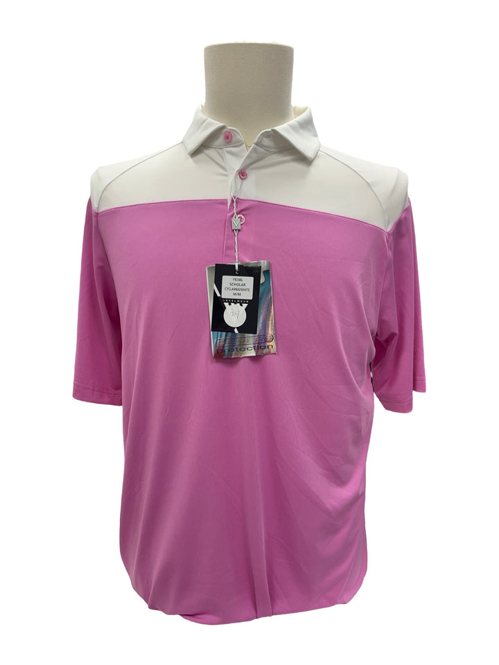 Levelwear Scholar Mens Polo Top - Pink - Medium (FINAL SALE ITEM)