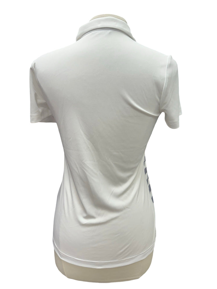 Levelwear Tone Polo Top - White/Gray - Small - NWT (FINAL SALE ITEM)