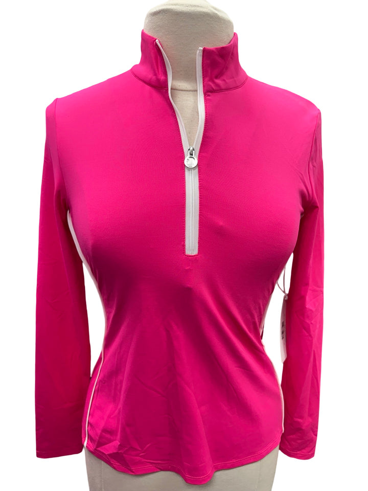 Kinona Keep It Covered Long Sleeve Golf Top - Preppy Pink- X-Small (FINAL SALE ITEM)