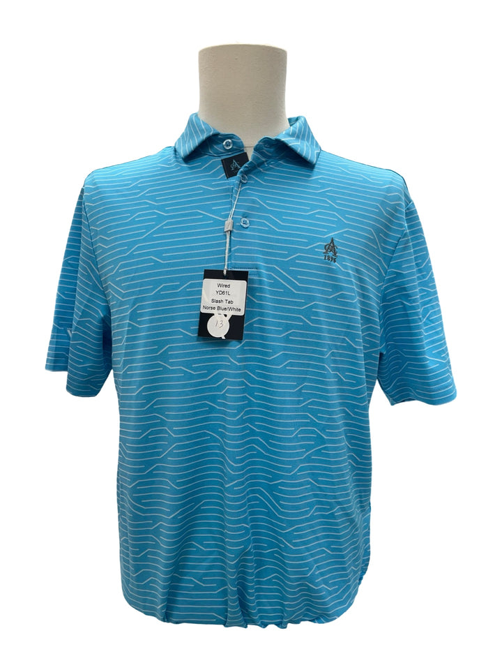 Mens Levelwear Wired Polo Top - Blue - Medium (FINAL SALE ITEM)