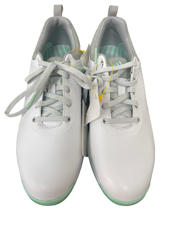 Adidas Golf Shoe White with Mint Green- 7