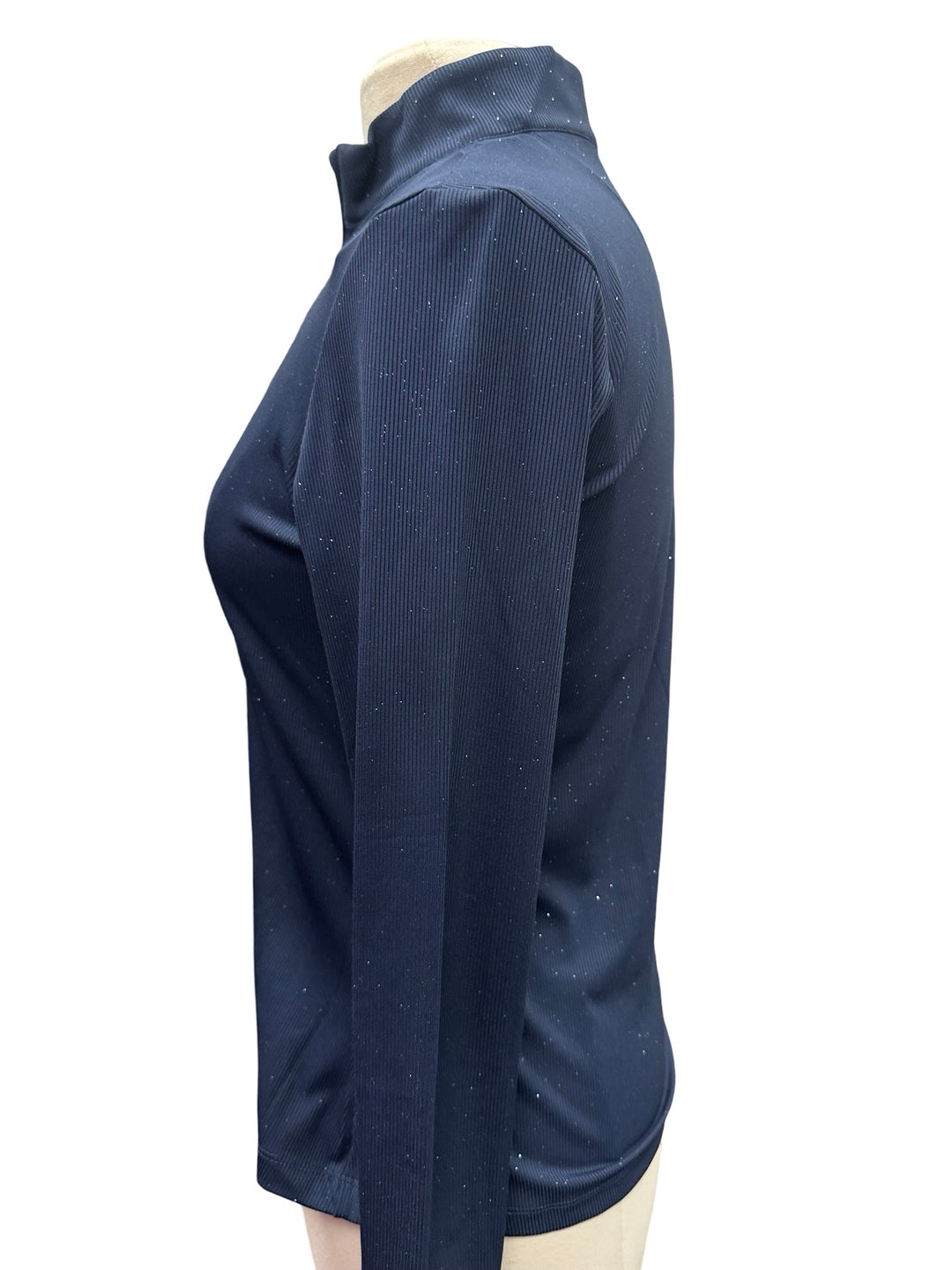 Greg Norman Glitter Half Zip Long Sleeve - Navy - Medium