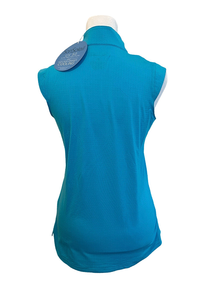 SanSoleil Quarter Zip Tank - Small - Blue - NWT