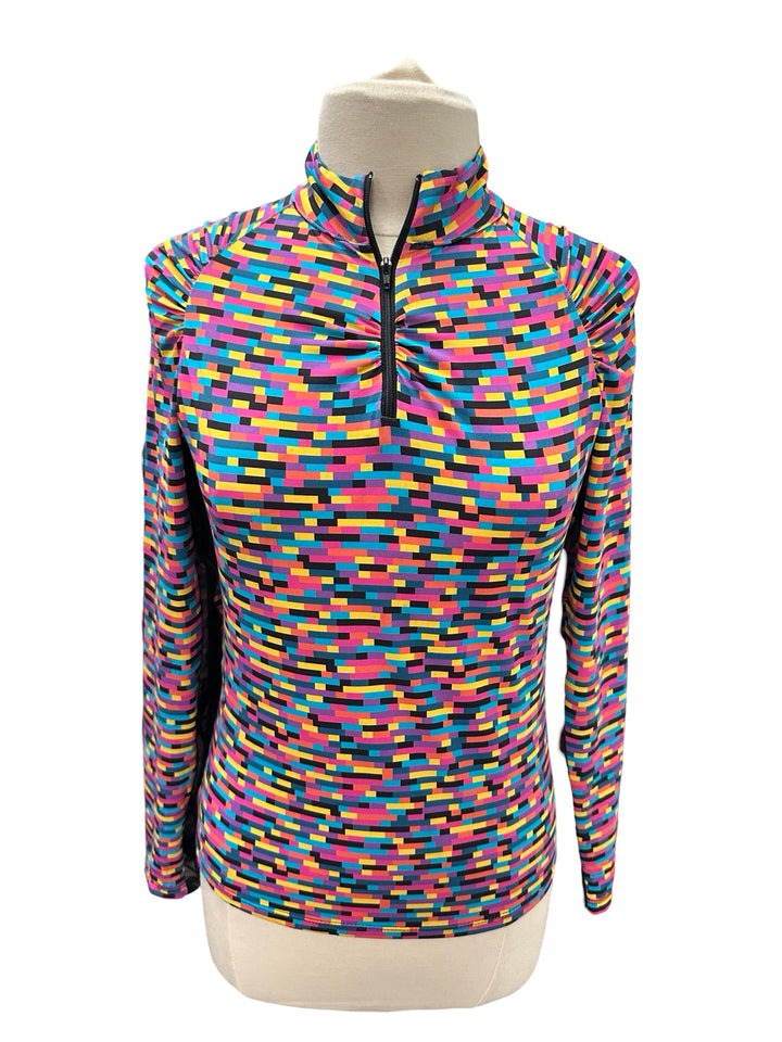 Naomi Long Sleeve Zip Top - Digital Print