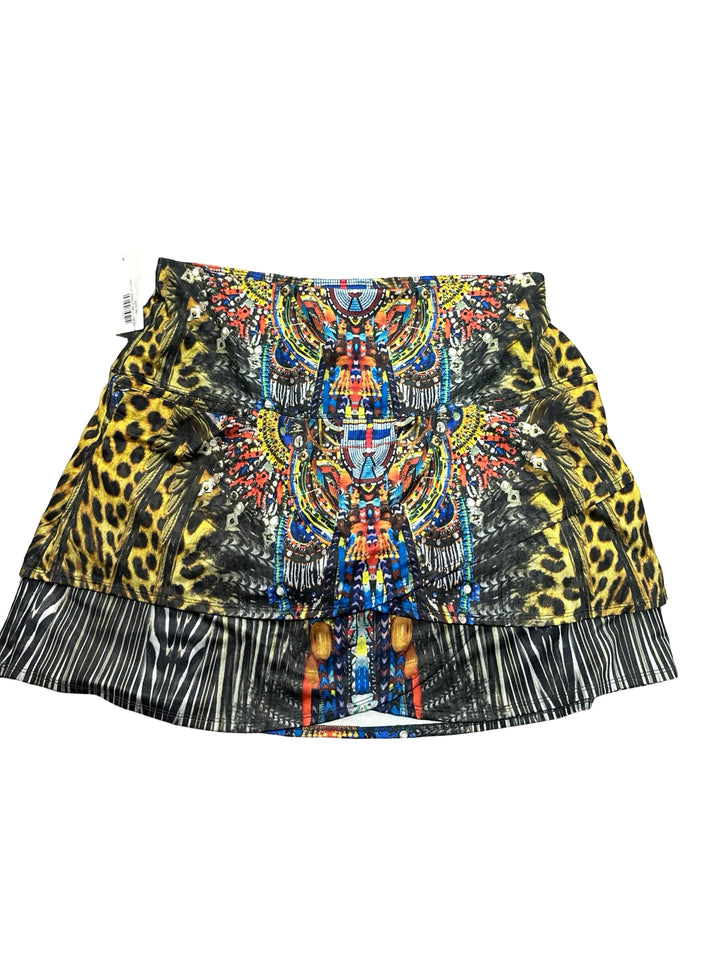 Lucky in Love Abstract Print Asymmetrical Cut Skort- Large