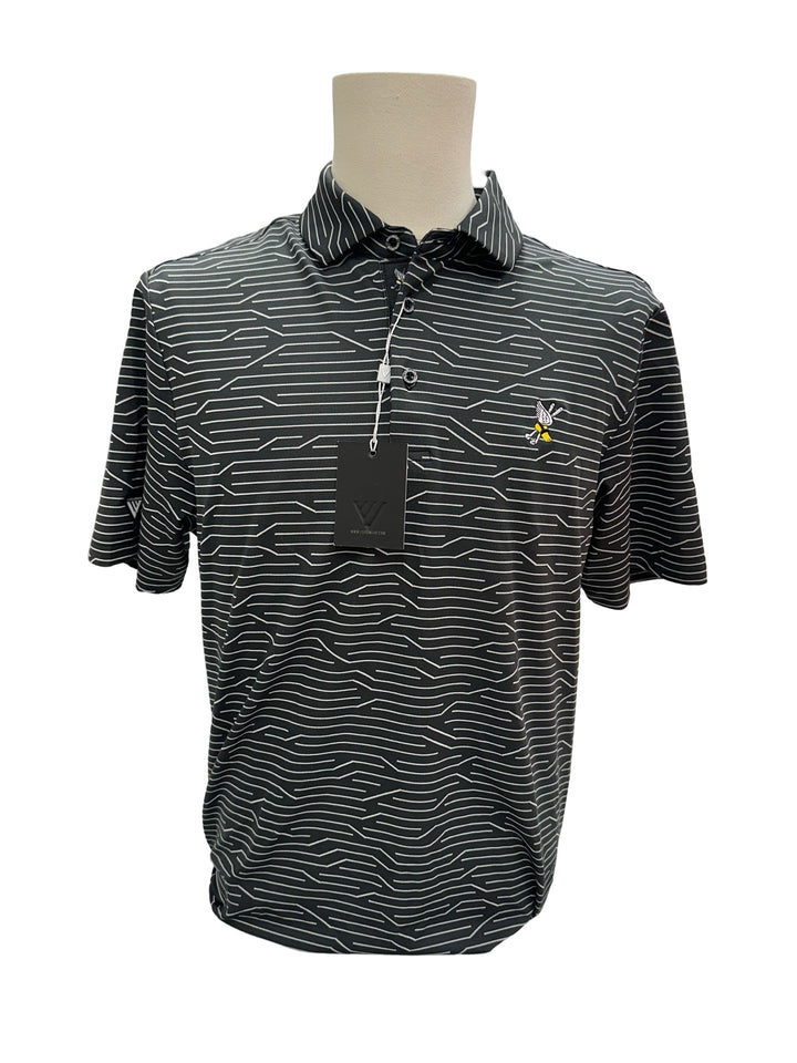 Mens Levelwear Wired Polo Top - Black - Medium (FINAL SALE ITEM)