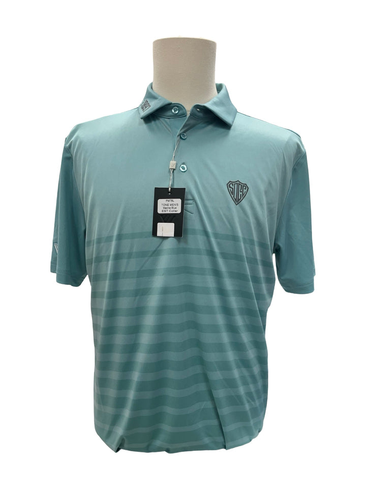 Mens Levelwear Tone Polo Top - Marine Blue - Medium (FINAL SALE ITEM)