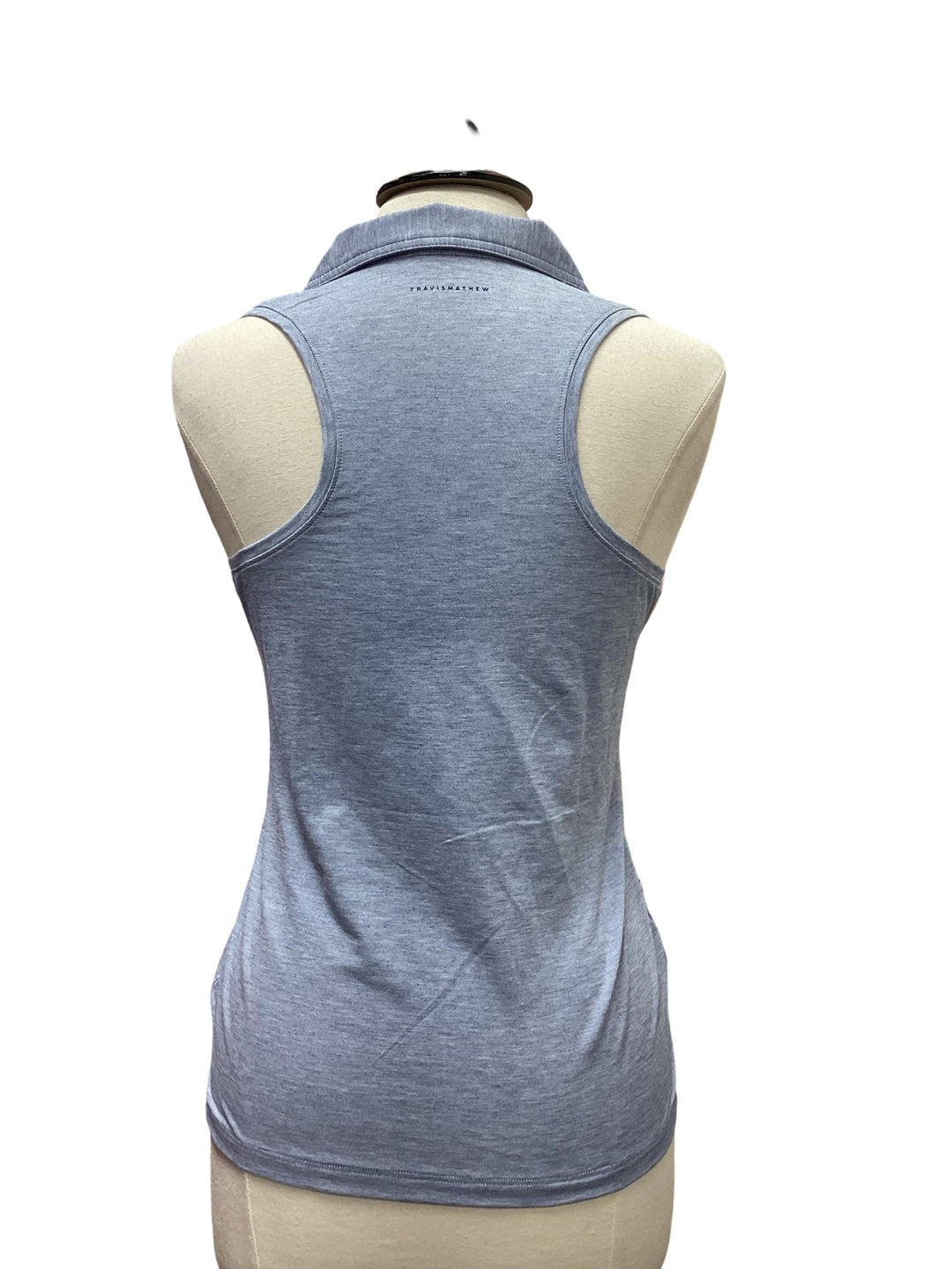 Travis Matthew Featherweight Active Sleeveless Polo - Heather Moonlight Blue