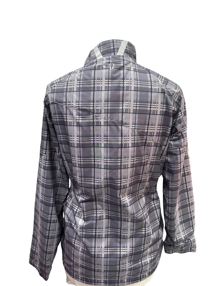 Sunice Plaid Synched Waist Jacket - Grey - Large