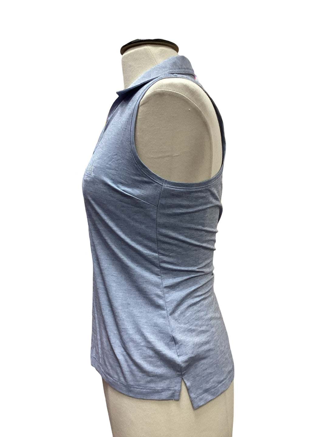 Travis Matthew Featherweight Active Sleeveless Polo - Heather Moonlight Blue