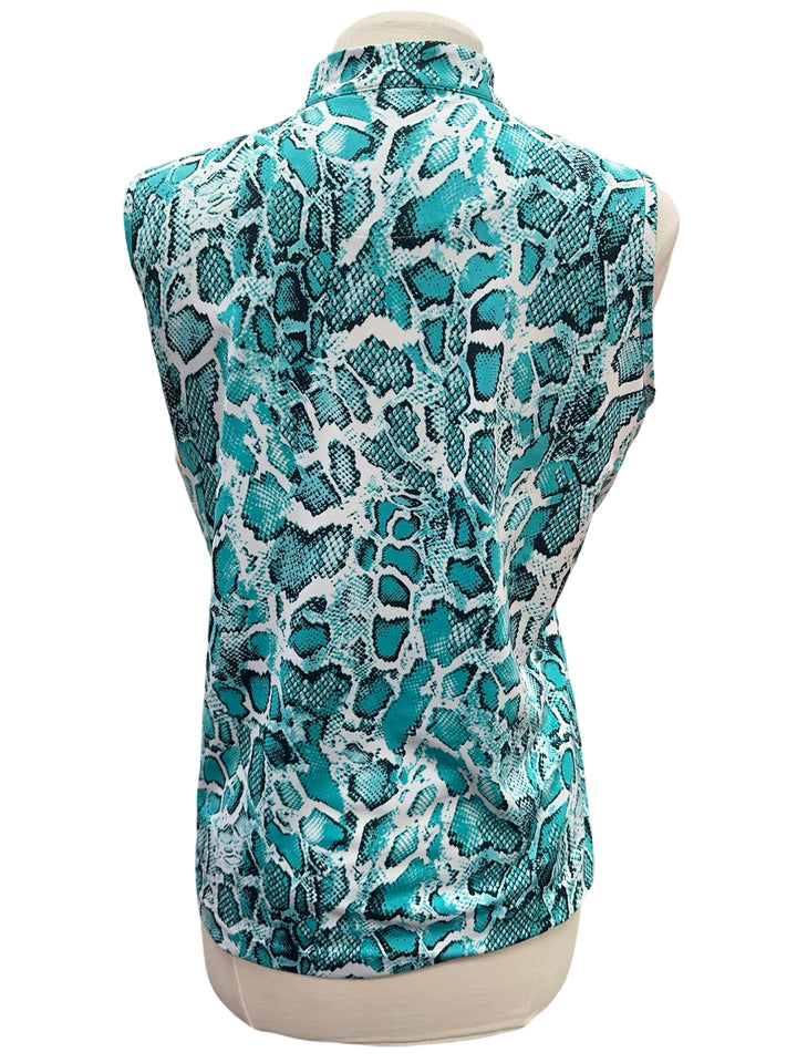 Tail Sleeveless Quarter Zip Top - Snake Print - Large