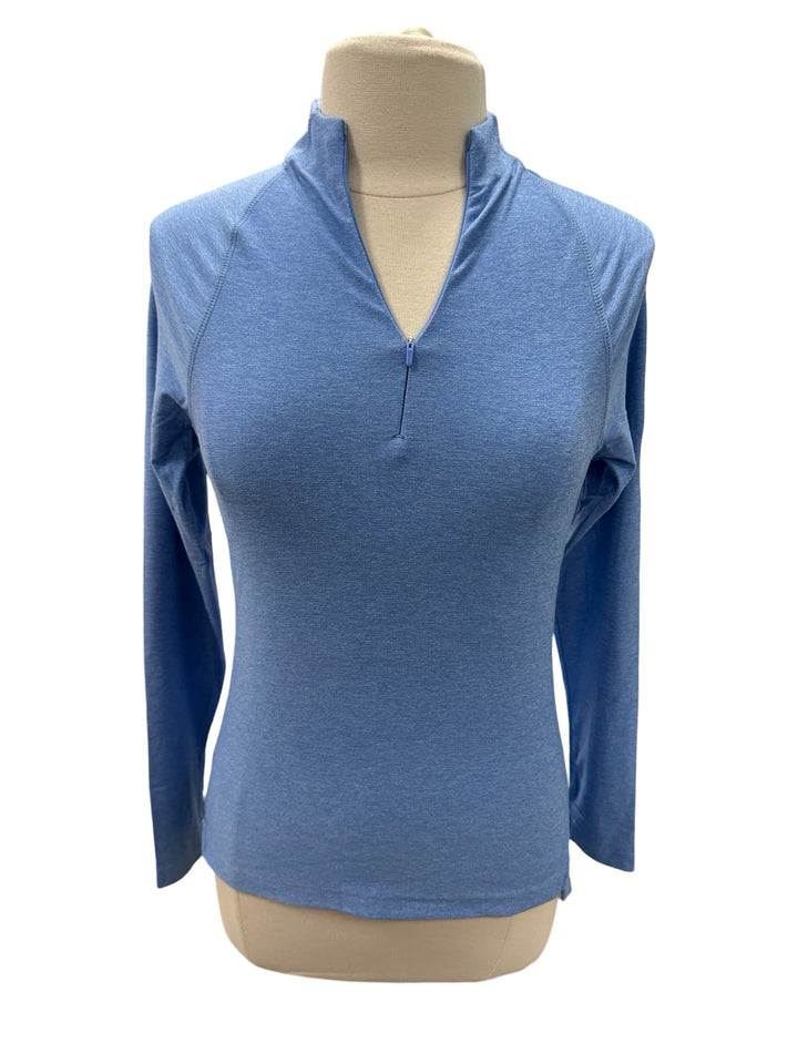 Peter Millar Periwinkle Raglan Sleeve Perth Quarter Zip Pullover- X-Small