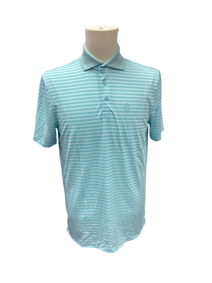 G/FORE Men's Perforated Stripe Tech Jersey Polo, Size Medium