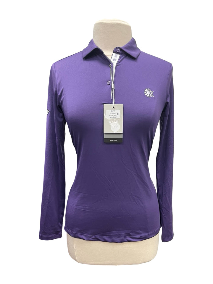 Levelwear Canyon Long Sleeve Polo - Purple - Small - NWT (FINAL SALE ITEM)