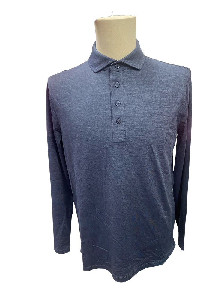 G/FORE MEN'S RIB GUSSET LONG SLEEVE MÉLANGE ICE NYLON SUN SHIRT- MEDIUM