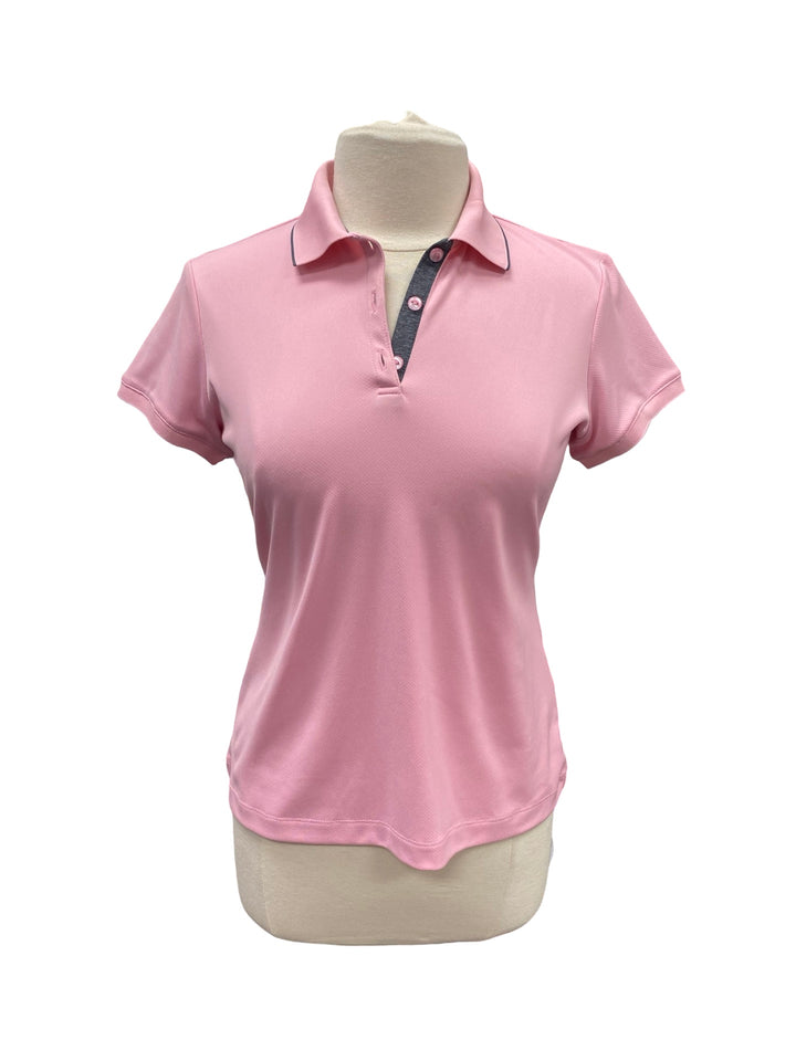 EPNY Cap Sleeve Polo with Tipped Collar - Pink - Medium