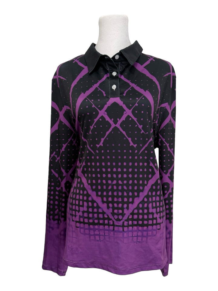 ACEGOLFS Polo Long Sleeve - Black/Purple - XX-Large - NWT